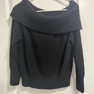 Black Off-Shoulder Women Sweater